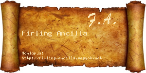 Firling Ancilla névjegykártya