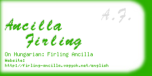 ancilla firling business card